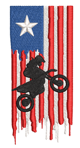 Flag Biker Embroidery File